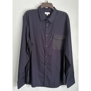 Calvin Klein Button Down Long Sleeve Shirt Men's XL Navy